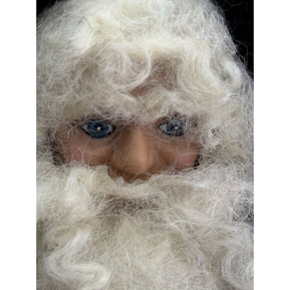 Betty Boedt Folk Art Santa Claus Doll Black Fur Red Coat Handmade 1993 15" - Picture 3 of 8